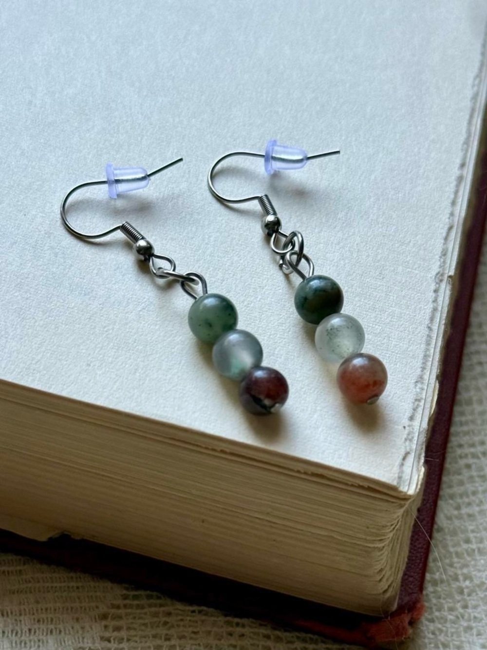 Bloodstone Dangle Earrings